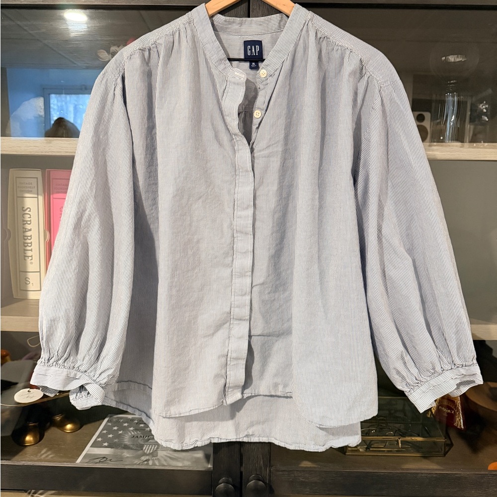 GAP Blue and White Striped Shirt